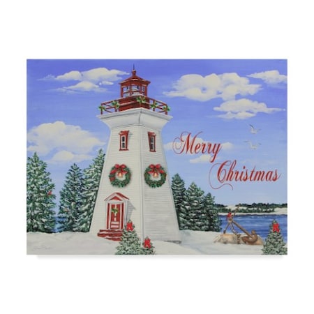 Jean Plout 'Merry Christmas Lighthouse' Canvas Art,14x19